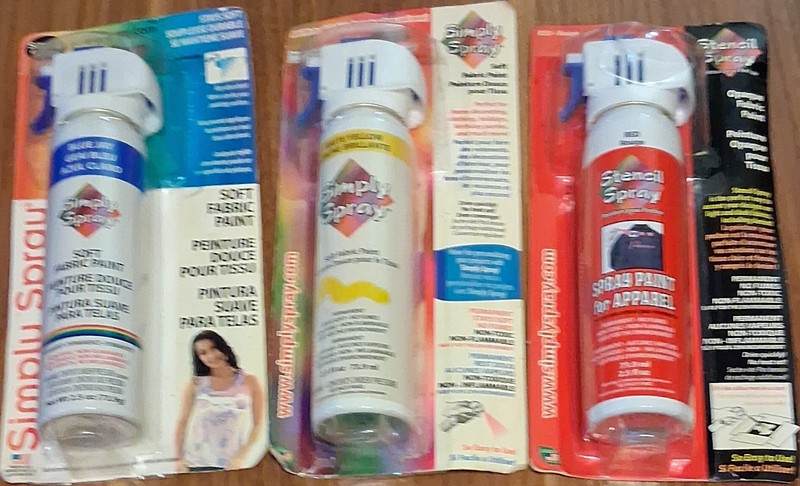Simply Spray Non-Toxic Fabric Spray Paint Set Brite Yellow Red Blue