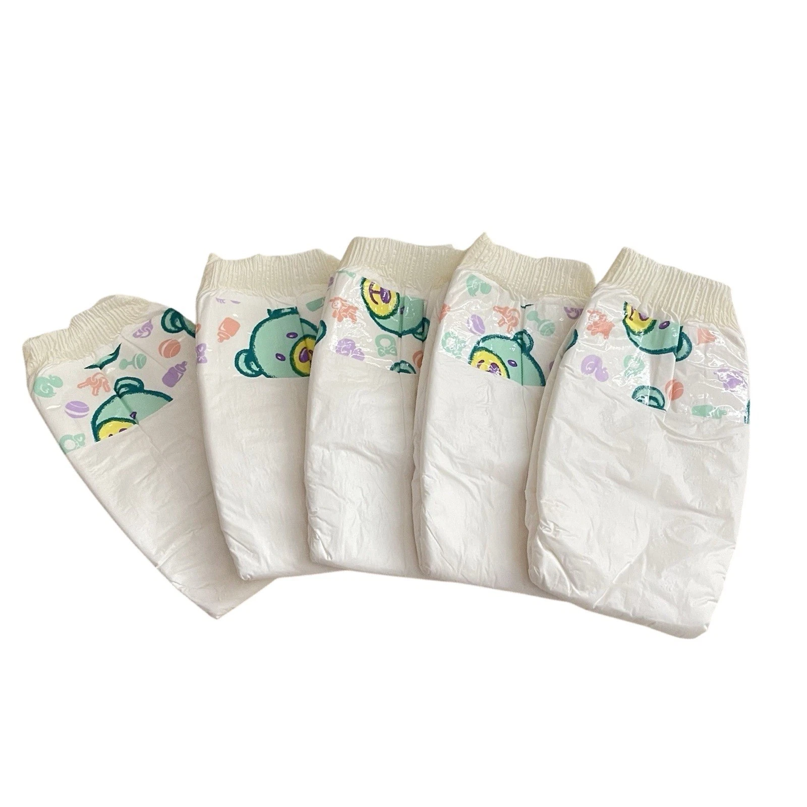 Wonderdry Vintage Bear Plastic Diapers Sz SMALL Diapers Pack Of 5 New Born 14lb