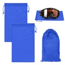 Ski Goggle Bag, 2 Piece 9.8"x5.9" Microfiber Blue