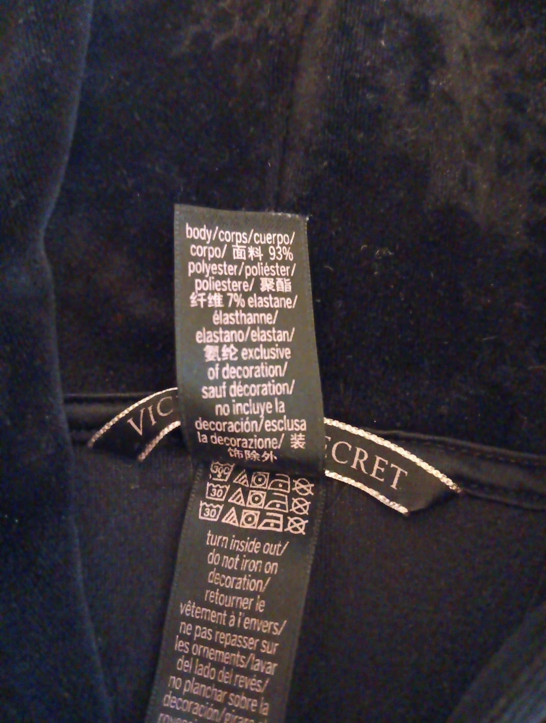 UNDERCOVER FELPA CON CAPPUCCIO Victoria's Secret VELLUTO ROSA logo ricamato FULL ZIP CROP velluto taglia XL