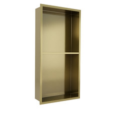 Wall Niche Inset With Shelf 600 x 300mm Brushed Brass Shower Bathroom Recessed