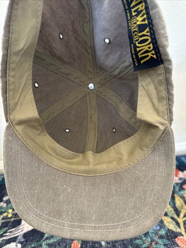 Vintage 80s 90s New York Hat Co. Khaki Cotton Linen Baseball Cap Made USA EUC - Picture 4 of 5