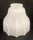 New ListingVintage White Opalescent Milk Glass 5"x6" Chandelier Lamp Shade 2 1/4" Fitter
