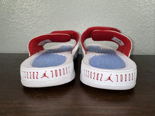 Sandalias Jordan Hydro XI Retro Slides Talla 8 Blanco Rojo Negro Azul AA1336-166 - Imagen 4 de 6