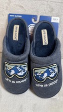 Life is Good NEW Men Slippers S 7-8 Blue Mountains Indoor Outdoor Cushioned Soft