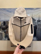 Nike Tech Fleece Full Zip Hoodie Beige Men Size M