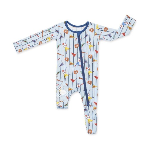 Bambus Teig! Baseball Baby Footie Pyjama Einteiler Macaron & Me