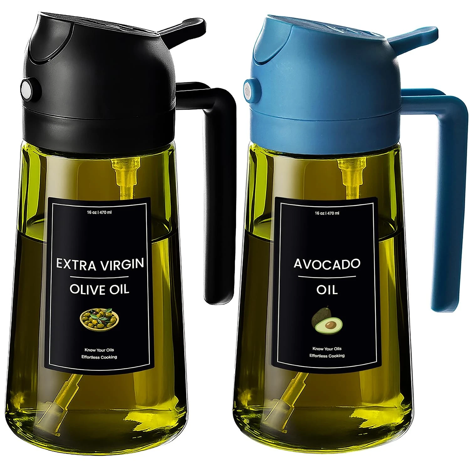 16oz Olive Oil Dispenser Black & Blue 2in1 Kitchen Sprayer
Opens in a new window or tab