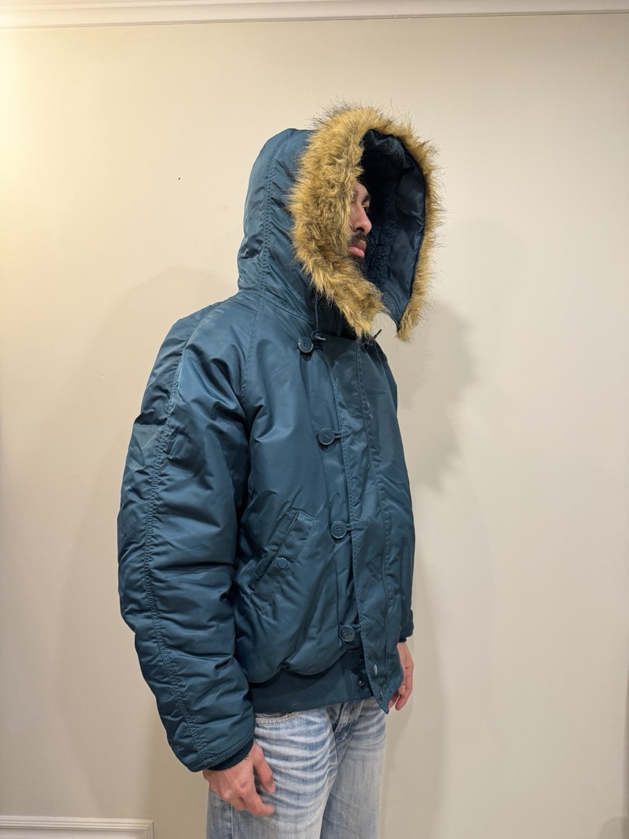 美品 alpha industries 80s n-2b jacket ALPHA INDUSTRIES N2B Vintage 80s Navy blue Nylon Bomber Jacket