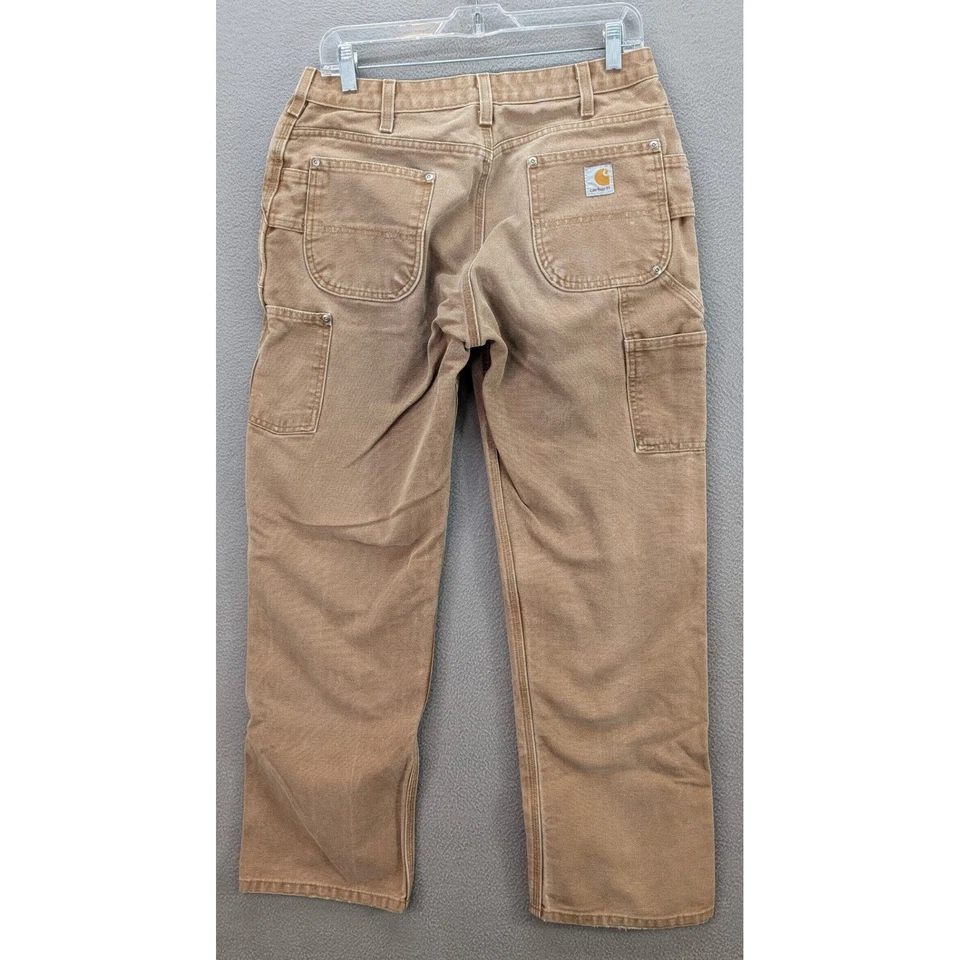 Pantalones Carhartt Doble Rodilla Para Mujer Marrón Talla 10x32 Pato Lona Ropa de Trabajo Utilitaria Foto 4 de 4