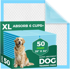 50 Count Dog Pee Pads Extra Large- 28" X 34", Super Absorbent Leak-Proof XL Pupp
