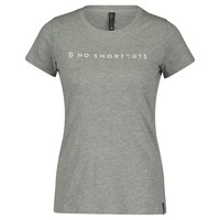 Scott Tee W's No Shortcuts Ss, Light Grey Melange, Eu S