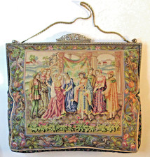 Vintage Antique Petit Point Purse Scenic Sides are Different NO US TARIFFS