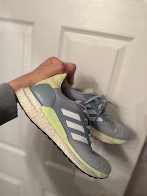 Adidas Solar Glide Sneaker Ash Grey Mint Green and White Women's Size 9