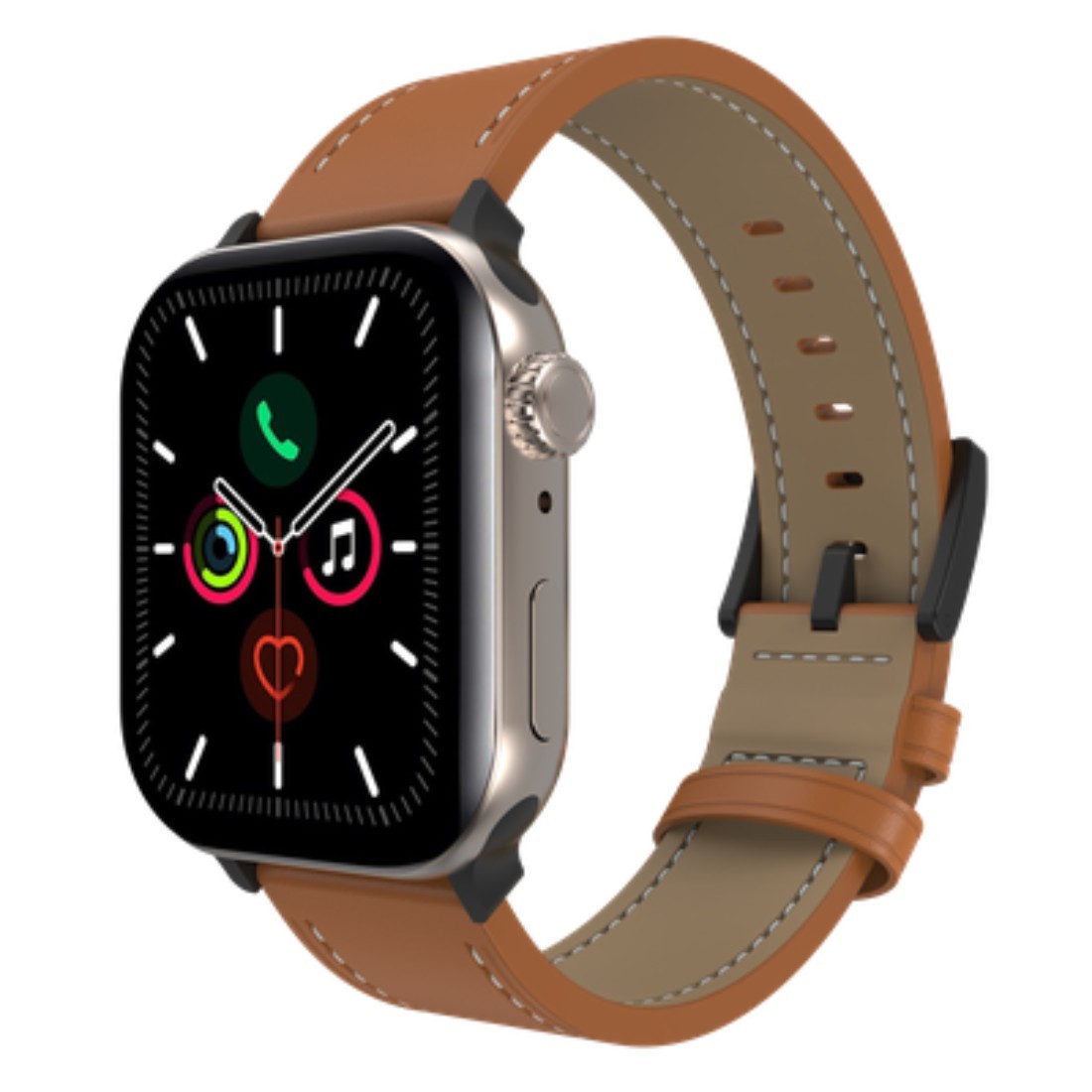 Bracelet en cuir Timeless marron élégant pour Apple Watch Ultra 49mm