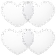 7 x 6 Inch 4 Pcs Crochet Basket Bottoms Heart Acrylic Base for Crochet