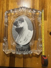 MIKASA Princess Lead Crystal Frosted German Oval Picture Frame 11x9 Holds 5x7