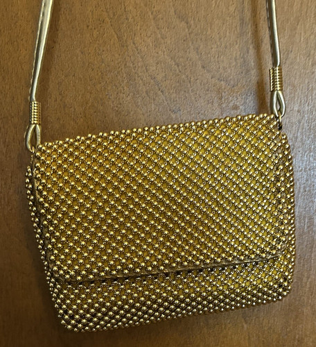 Emp Orr Gold Beaded Evening Bag crossbody/shoulder small  NWOT