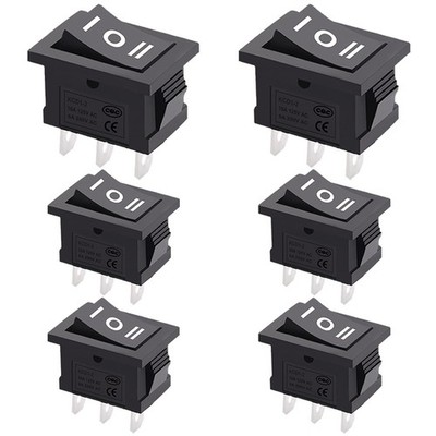 Durable 12V Rocker Toggle Switch Set - 6 Pieces, Snap-In Design for Easy Install
