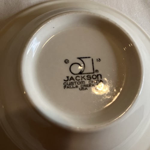 Menge 8 kleine Schüsseln Brot Salat Dessert grau silber Streifen Jackson Custom China - Bild 20 von 20