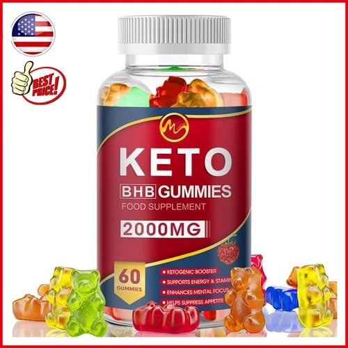 Keto  60 Gummies 2000MG Apple Cider Vinegar Fat Burner ACV Weight Loss Gummy