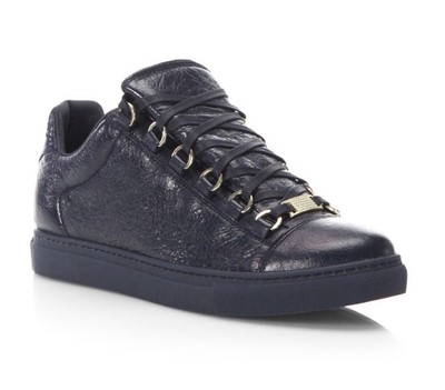 Balenciaga Arena Low Women EU 37 Leather Sneaker Bleu Encre New in