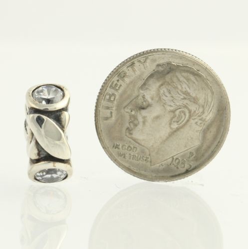 NEW Chamilia JA-50 Bead Charm - Sterling Silver Hugs & Kisses Cubic Zirconias - Picture 3 of 6