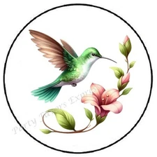 HUMMINGBIRD WITH FLOWER ENVELOPE SEALS LABELS STICKERS PARTY FAVORS