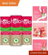 Fresh Watermelon Fluoride-Free Kids Toothpaste, 4.2 Oz Tubes Pack of 3 