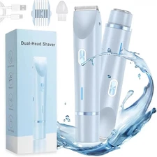 2 in 1 Dual Head Electric Lady Waterproof Shaver Razor For Women Private Area US