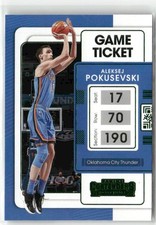 Aleksej Pokusevski 2021-22 Panini Contenders Green Game Ticket Oklahoma City