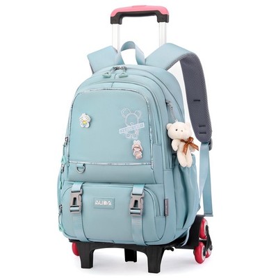 Schulrucksack Trolley Mädchen, Schultasche mit Rollen, 6 Räder,Schulranzen mi...