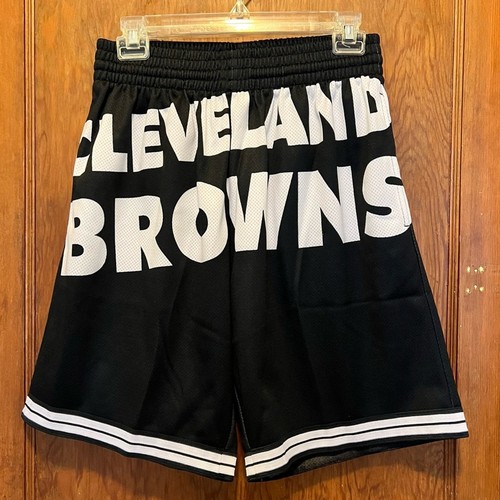 NWT Mitchell & Ness Cleveland Browns Big Face 3.0 Mesh Black Shorts Mens Small