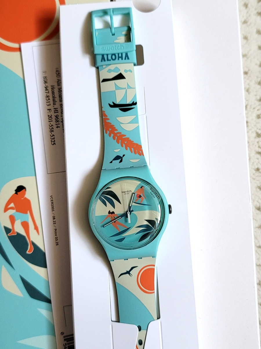 NIB NEW RELEASE Swatch Hawaii Exclusive NEI Nick Kuchar Aloha 