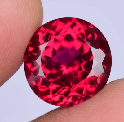 Natural Mogok Red Painite 9.15 Ct Round Cut Certified Best Rare Loose Gemstone