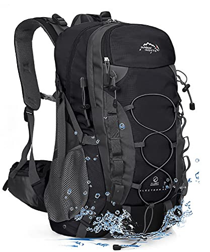 lightweight Hiking Backpack 40L Hiking Daypack with Waterproof Rain Black