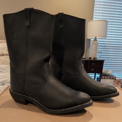 Mason Western Shoes Black Leather Slip On Cowboy Boots Size 14EEEEE 14 5E WIDE