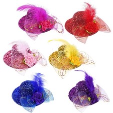 Zinniday 6 Pcs Mini Tea Party Hats, 2026 Derby Attire Hats for Girls, Small F...