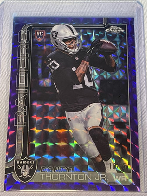 Topps 2025 Chrome Dont'e Thornton Jr. Raiders Rookie Purple Parallel #385
