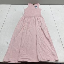 Universal Thread Dress Womens M Pink Smocked Sleeveless Maxi Sundress Pockets