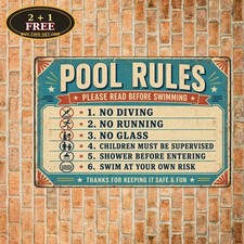 pool rules signs inch waterproof