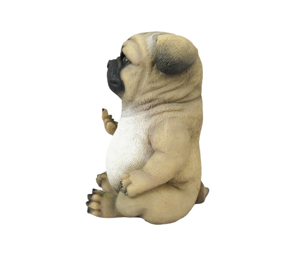 Estatua de mesa Pug Life Rude Finger Flipping Pug Dog 6,75 pulgadas de alto Foto 3 de 4
