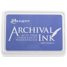Ranger Archival Ink Pad Deep Purple Permanent Non Toxic Acid Free 2.75X4 Inches