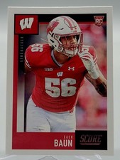 2020 SCORE ZACK BAUN ROOKIE FOOTBALL CARD EAGLES WISCONSIN NFL 365 panini. rookie card picture