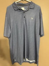 Callaway Opti-Dri Men  s Large Navy Blue Patterned Golf Polo Short Sleev Shirt