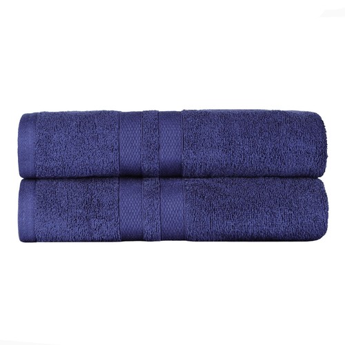 Ultra-Soft Cotton Solid Double Line Dobby Border Quick-Dry Bath Sheet Set of 2 - Picture 52 of 81