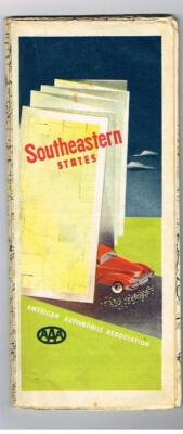 1948 AAA Southeastern States Vintage Road Map