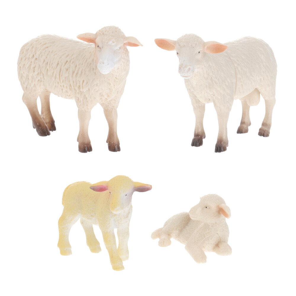 4 Piezas Modelo Oveja Juguetes Niño Padre-Niño Niños’s Animales Modelos para Niños
