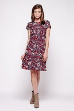 Yumi London Rose Print Origami Pleats Tea Dress Grey Multicolor Pick Your Size 