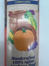 1999 Meadow Creek Sculpted Nylon Flag Cornucopia 28 x 40" New in Package